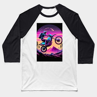 Cyber Future Dirt Bike With Neon Colors Baseball T-Shirt